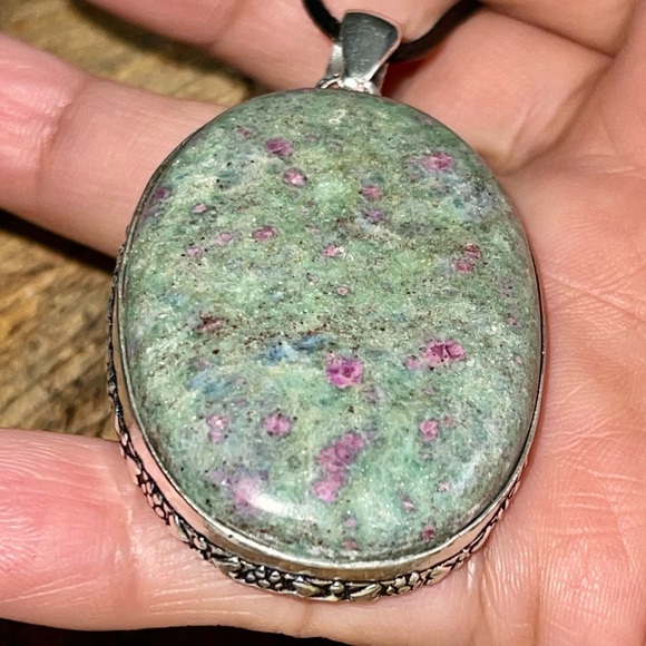 Ruby Fuchsite Pendant 2” - Picture 10 of 13